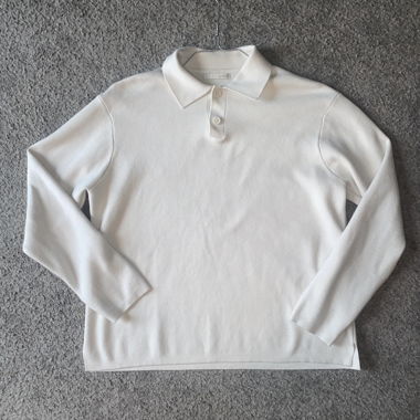White ZARA Long-Sleeve Polo