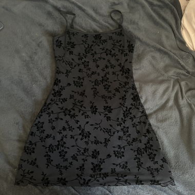 Black Floral Mesh Dress