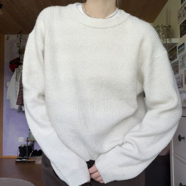 Weisser Strickpullover H&M