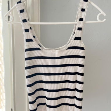 Striped ribbed tank top