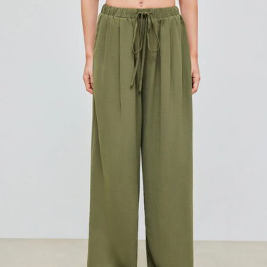 Pantalon ample en vert olive