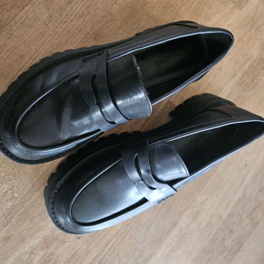 Black loafers