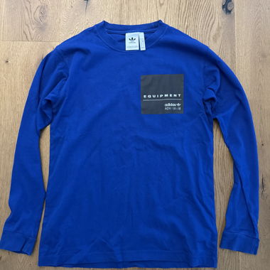 Maglietta blu Adidas a maniche lunghe