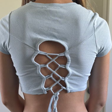 Blue Backless Top