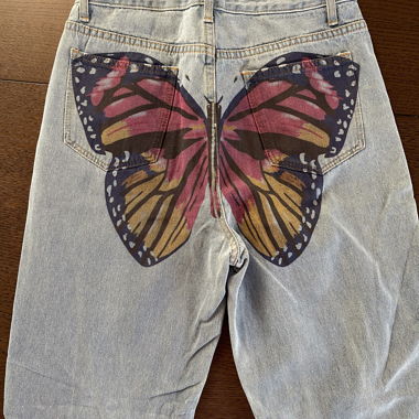 Pantalon baggy papillon avec fente
