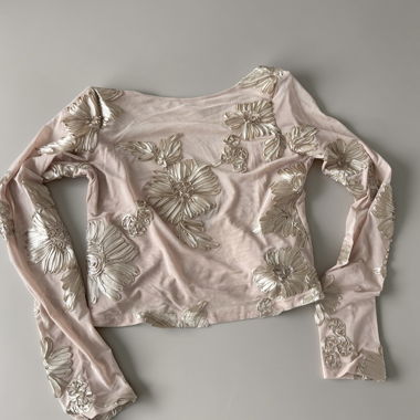Top rosa a fiori