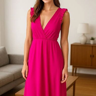 Vestito Rinascimento rosa XL mai indossato