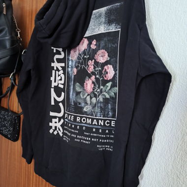 Black graphic hoodie