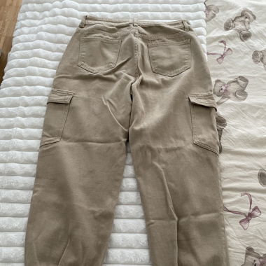 Cargo jeans beige/pantalon cargo