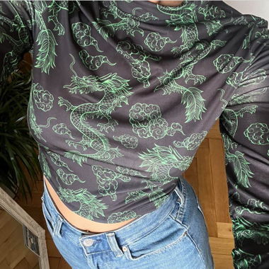 black/green dragon top 