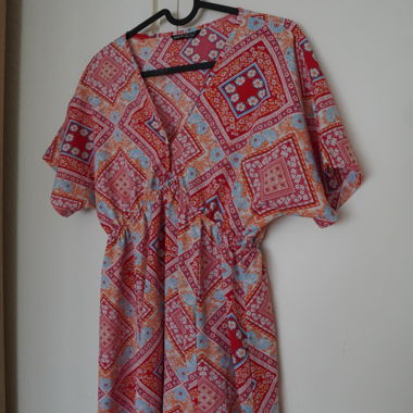 Robe longue imprimée géométrique colorée