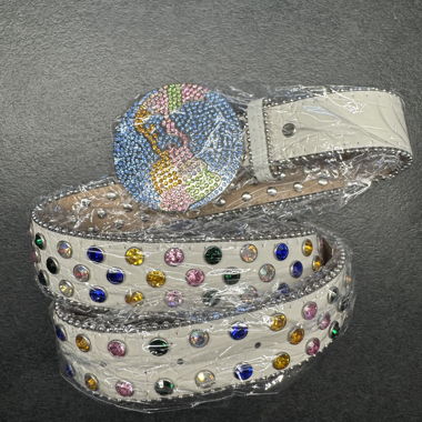 Cintura vintage Y2K con strass nuova 115 cm