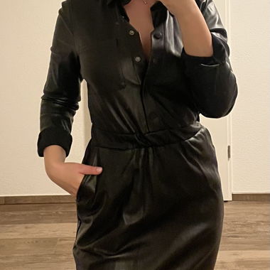 Faux leather dress