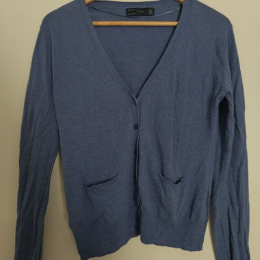Cardigan bleu moyen, fin
