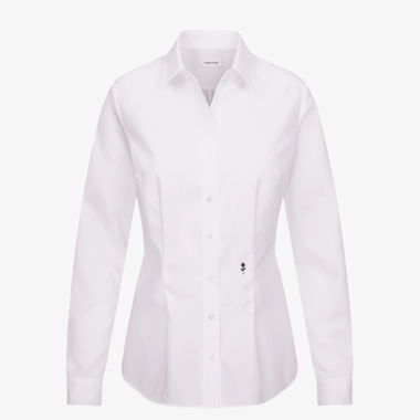 Weisse Bluse mit Rosen-Stickerei