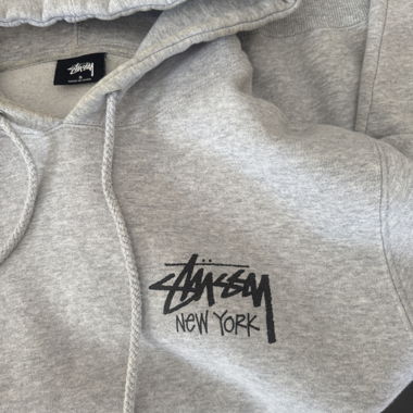 Sweat à capuche Stüssy New York gris