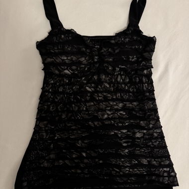 black shimmery y2k top