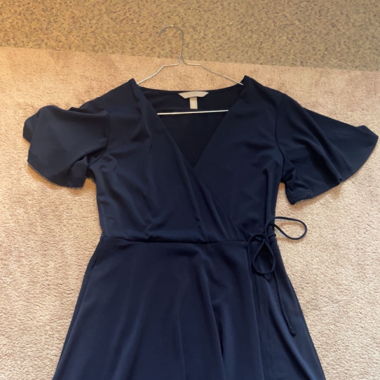 Blaues Seiden Kleid