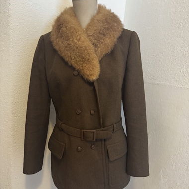 Vintage Wool jacket with real fur collar 