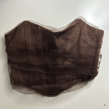 Top corsetto in rete marrone Zara XS