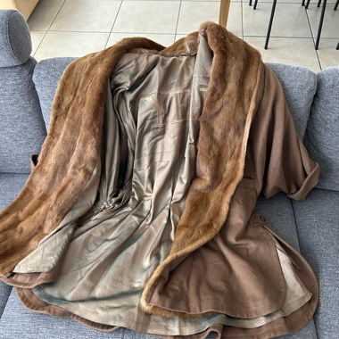 Cappotto in pelliccia, cachemire e angora