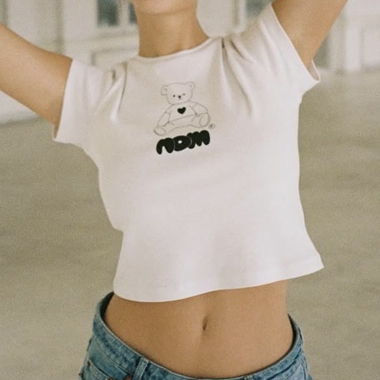 Nom originals All day tee bianco - orsetto cuore