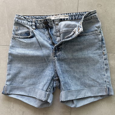 Vintage effect denim shorts