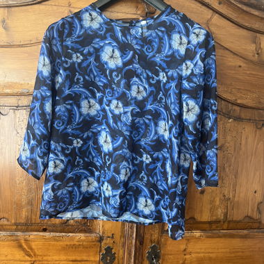 Blue Patterned Blouse