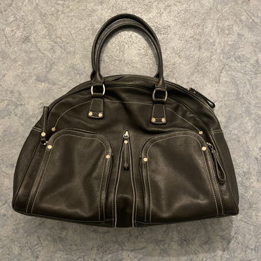 black LONGCHAMP leather handbag