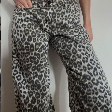 Leopard Print Jeans, Gr. S