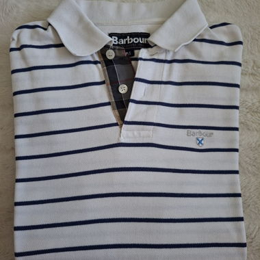 Polo Barbour rayé blanc