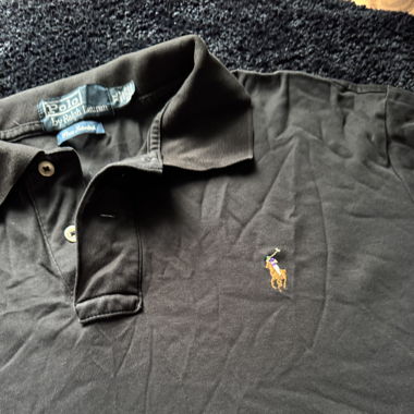 Ralph Lauren Polo Shirt mit braunem Logo – Größe XL