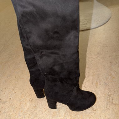 Black knee-high heels