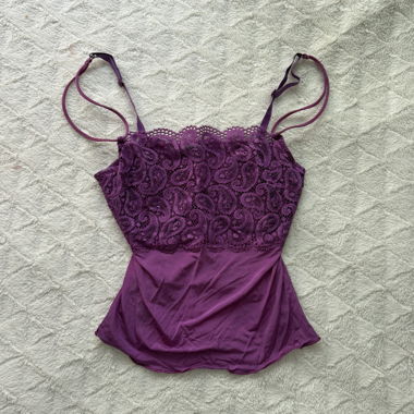 Top vintage Intimissimi in pizzo viola