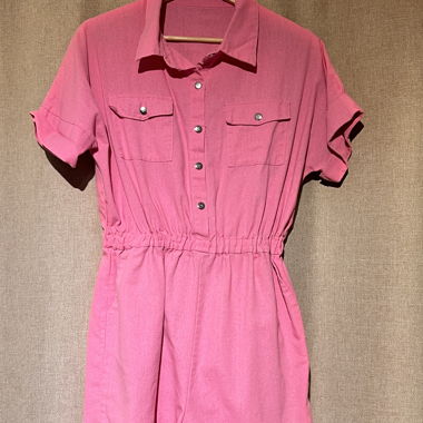 Vintage Leinen Overall Pink