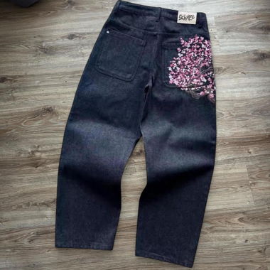 Y2k Cherry Blossom Baggy Jeans