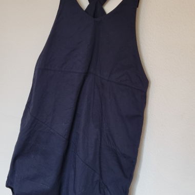 Gonna asimmetrica in stile salopette, blu scuro