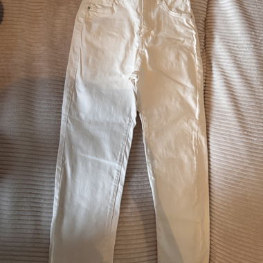 Pantalon skinny blanc taille haute