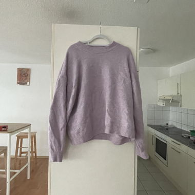 Maglione oversize in maglia lilla, taglia M
