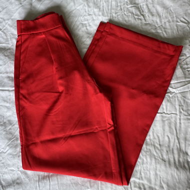 Stradivarius Satin Red Trousers