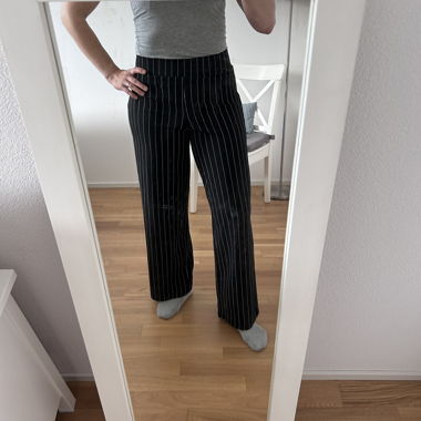 Pantalon en tissu rayé stretch
