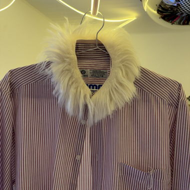 UPCYCLED Hemd mit Kunstfellkragen