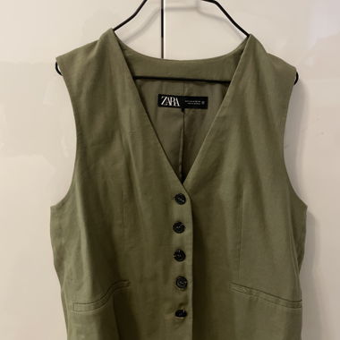 Zara olive green waistcoat