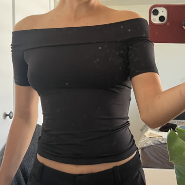 Black off shoulder top