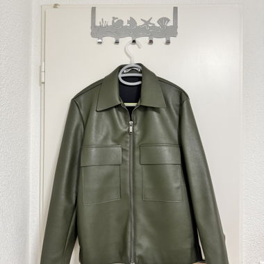 Giacca in ecopelle Zara verde oliva