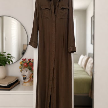 Green dark shirt dress