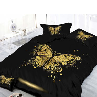 Duvetbezug «Butterfly» Bettwäsche Schwarz 