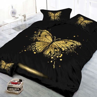 Duvetbezug «Butterfly» Bettwäsche Schwarz 