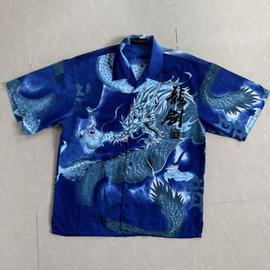 Chemise Bleu Y2K au Dragon