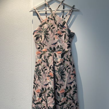 Floral Patterned Spring Summer Midi Dress